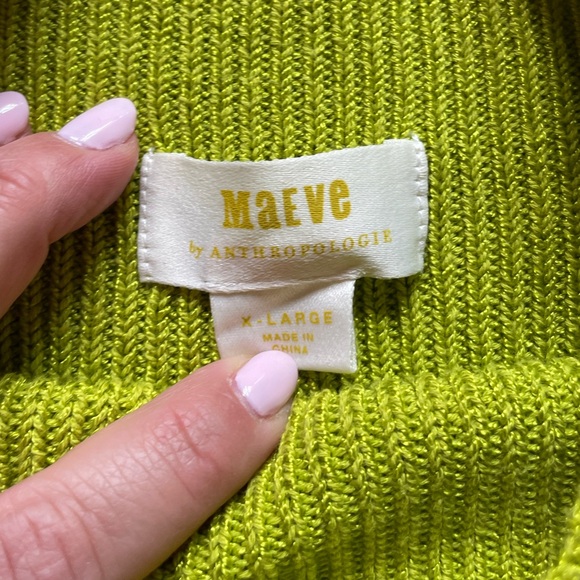 Anthropologie Maeve Amara Sweater Tee in Lime Size XL - Picture 4 of 5